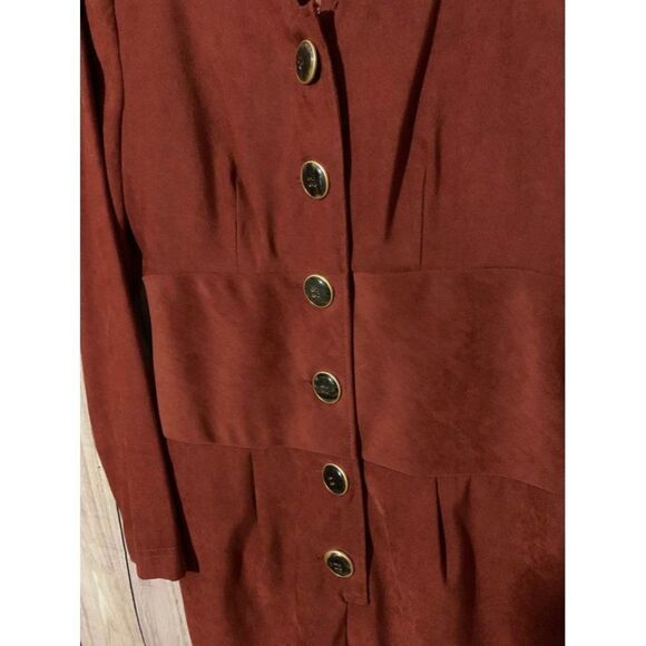 NWT Donna Morgan Brick Red Button Down Dress Sz. 4 - Picture 4 of 9